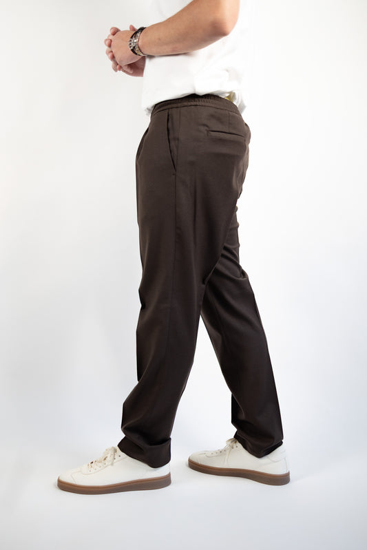 PANTALONE WIMBLEDON MARRONE FLANELLA QUATTRO DECIMI BY BRIGLIA