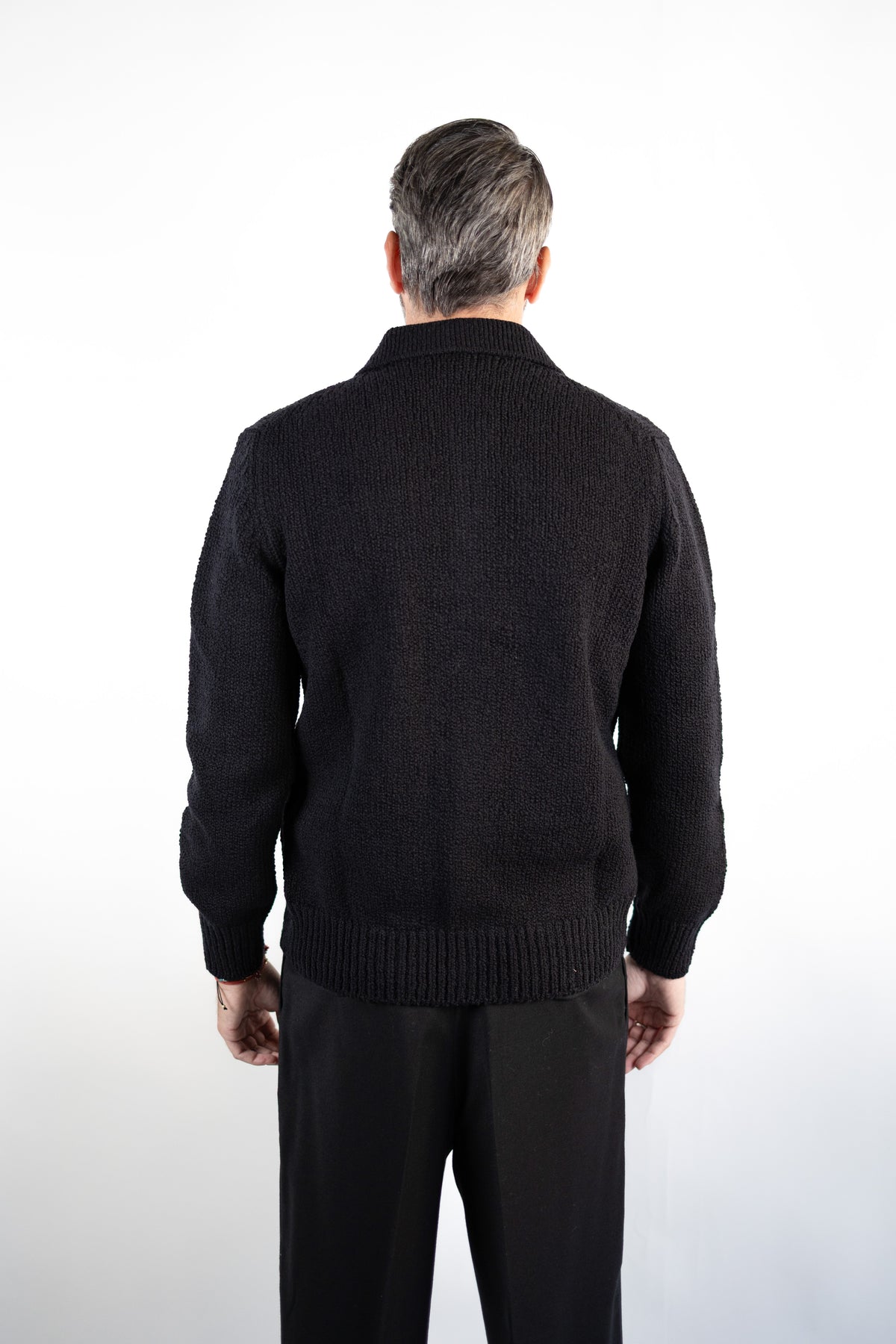 CAMICIA IN MAGLIA IN LANA MALFILE' NERA GRAN SASSO