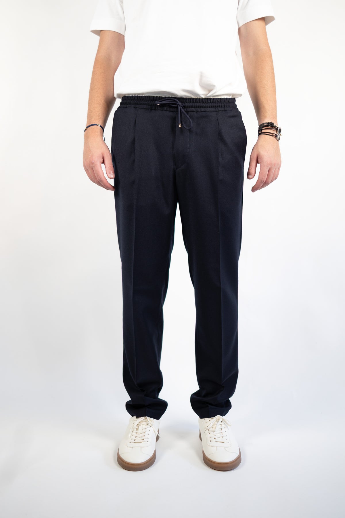 PANTALONE WIMBLEDON BLU IN FLANELLA QUATTRO DECIMI BY BRIGLIA