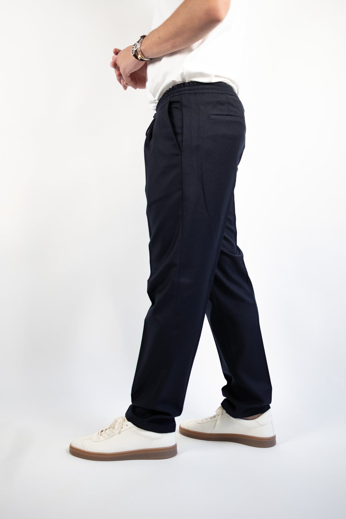 PANTALONE WIMBLEDON BLU IN FLANELLA QUATTRO DECIMI BY BRIGLIA