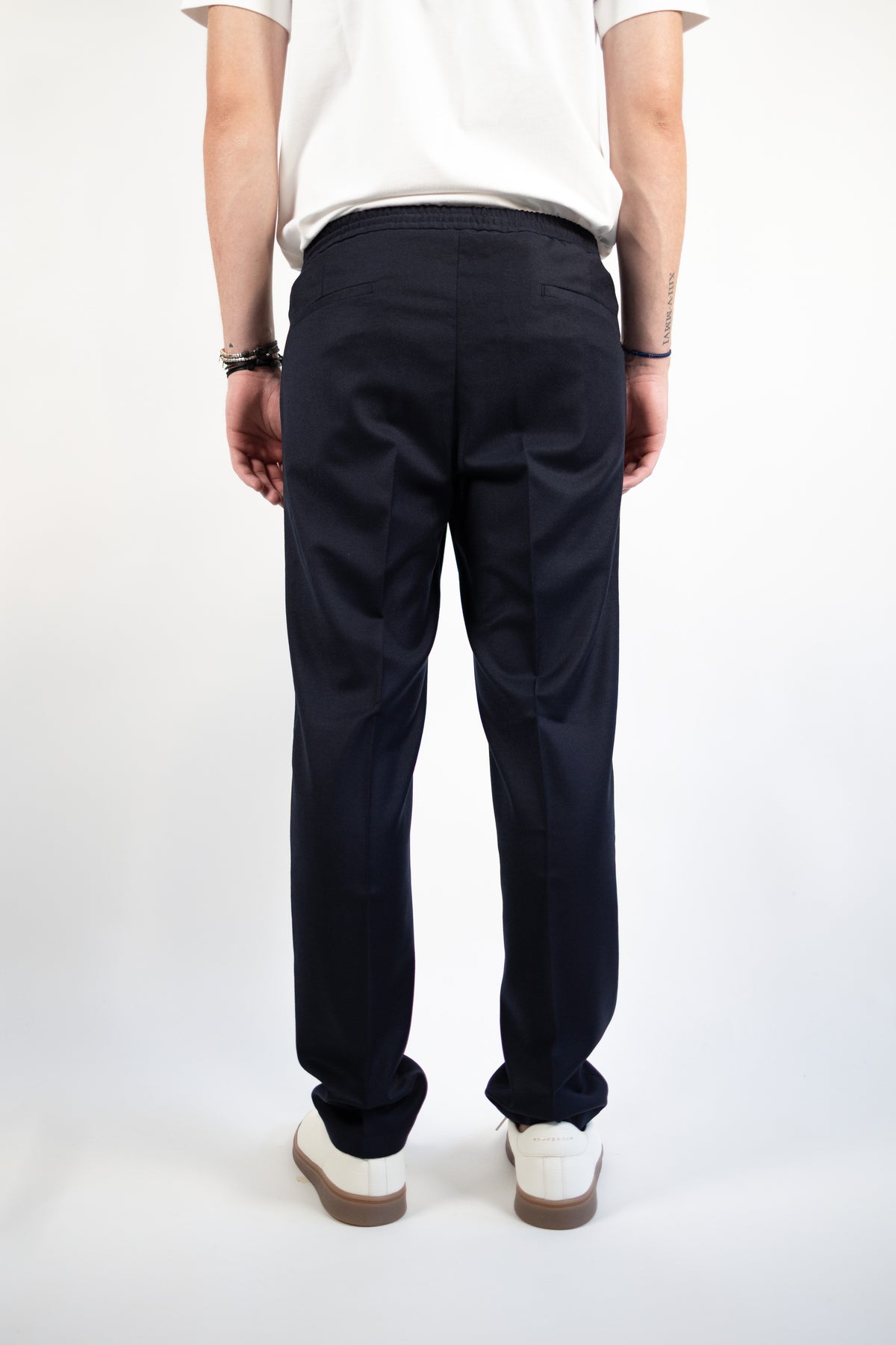 PANTALONE WIMBLEDON BLU IN FLANELLA QUATTRO DECIMI BY BRIGLIA
