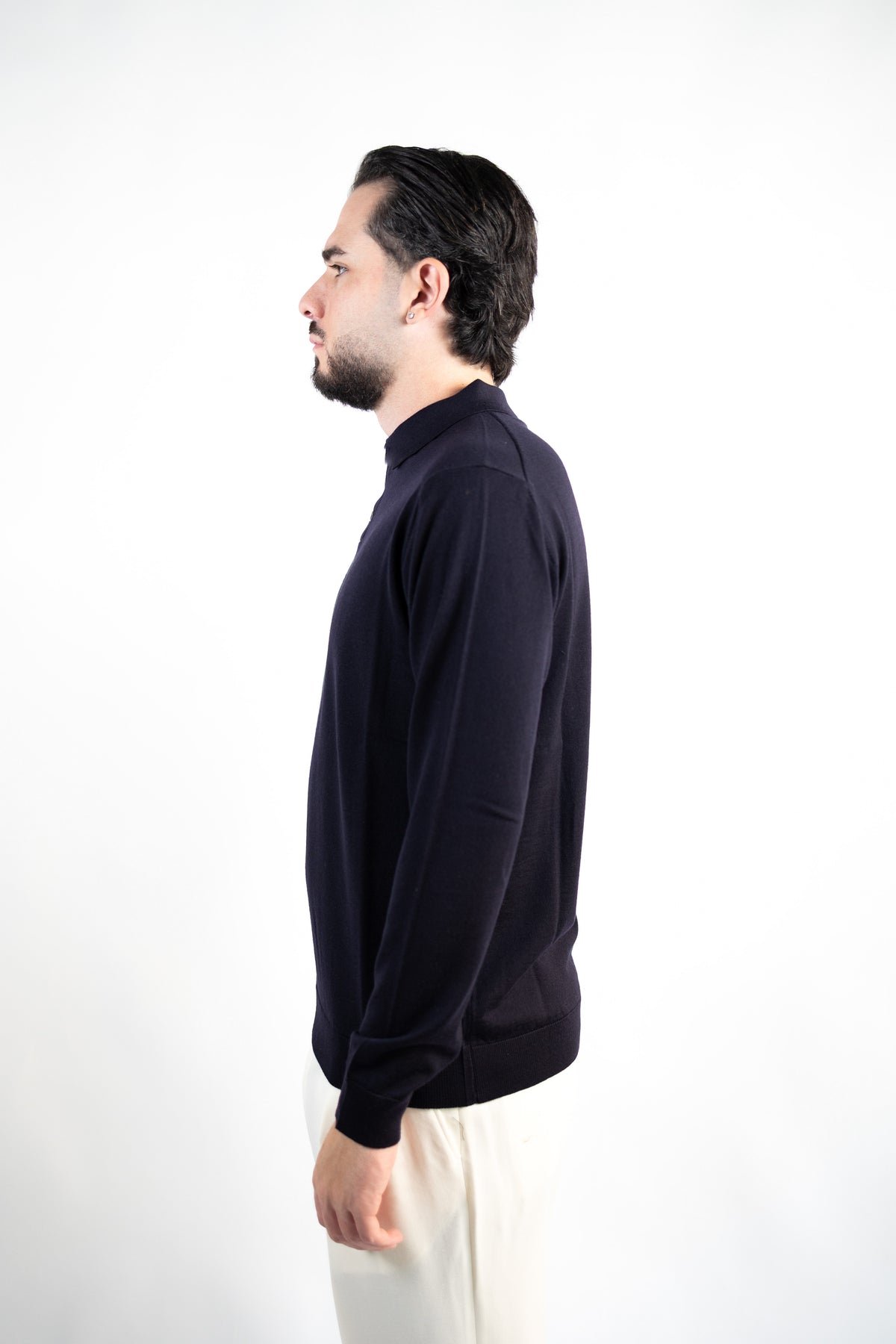 POLO CON BOTTONI IN LANA MERINO EXTRAFINE DANIELE FIESOLI