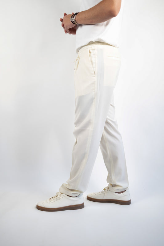 PANTALONE WIMBLEDON  LATTE FLANELLA QUATTRO DECIMI BY BRIGLIA