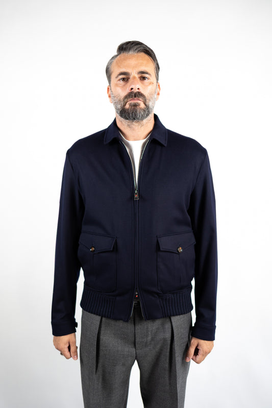 ROSA GIUBBINO IN TESSUTO LORO PIANA BLU KIRED