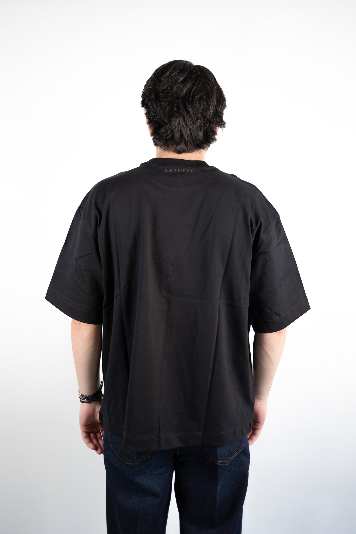 T-SHIRT OVER FIT NERO BONHEUR
