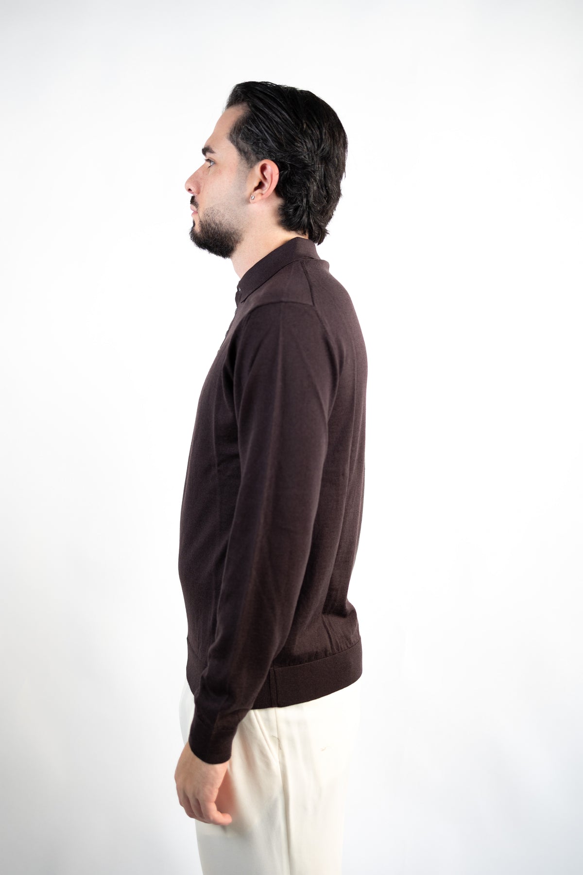 POLO CON BOTTONI IN LANA MERINO EXTRAFINE NDANIELE FIESOLI