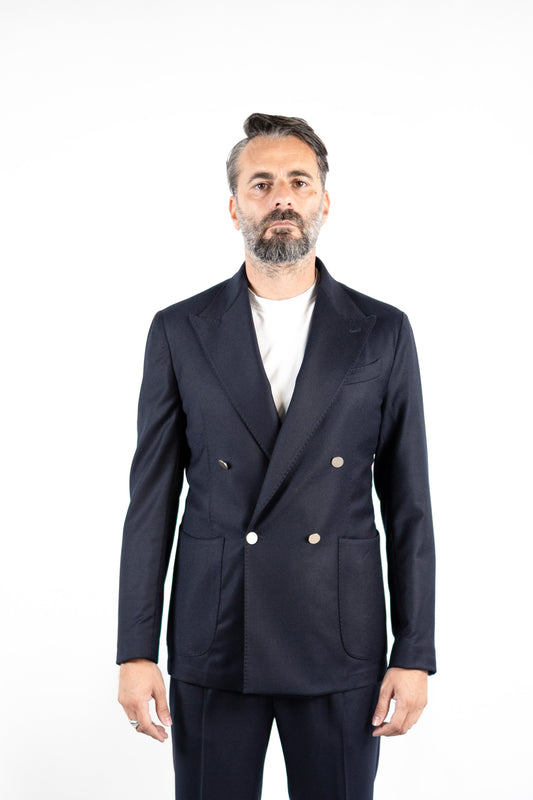 GIACCA BOLGHER BLU FLANELLA QUATTRO DECIMI BY BRIGLIA