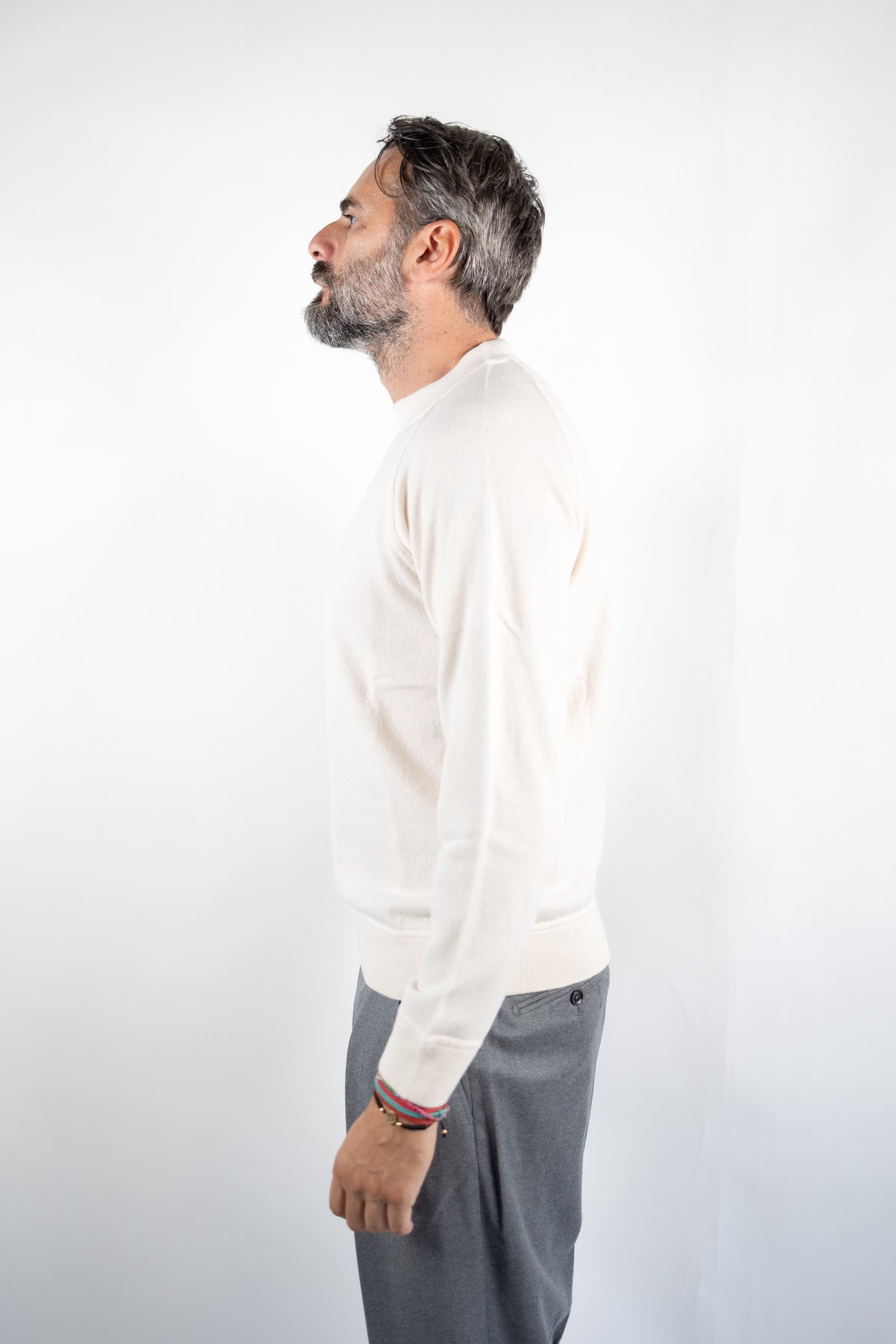 GIROCOLLO TAGLIO FELPA MANICA RAGLAN 100% CASHMERE NATURALE DELLA CIANA