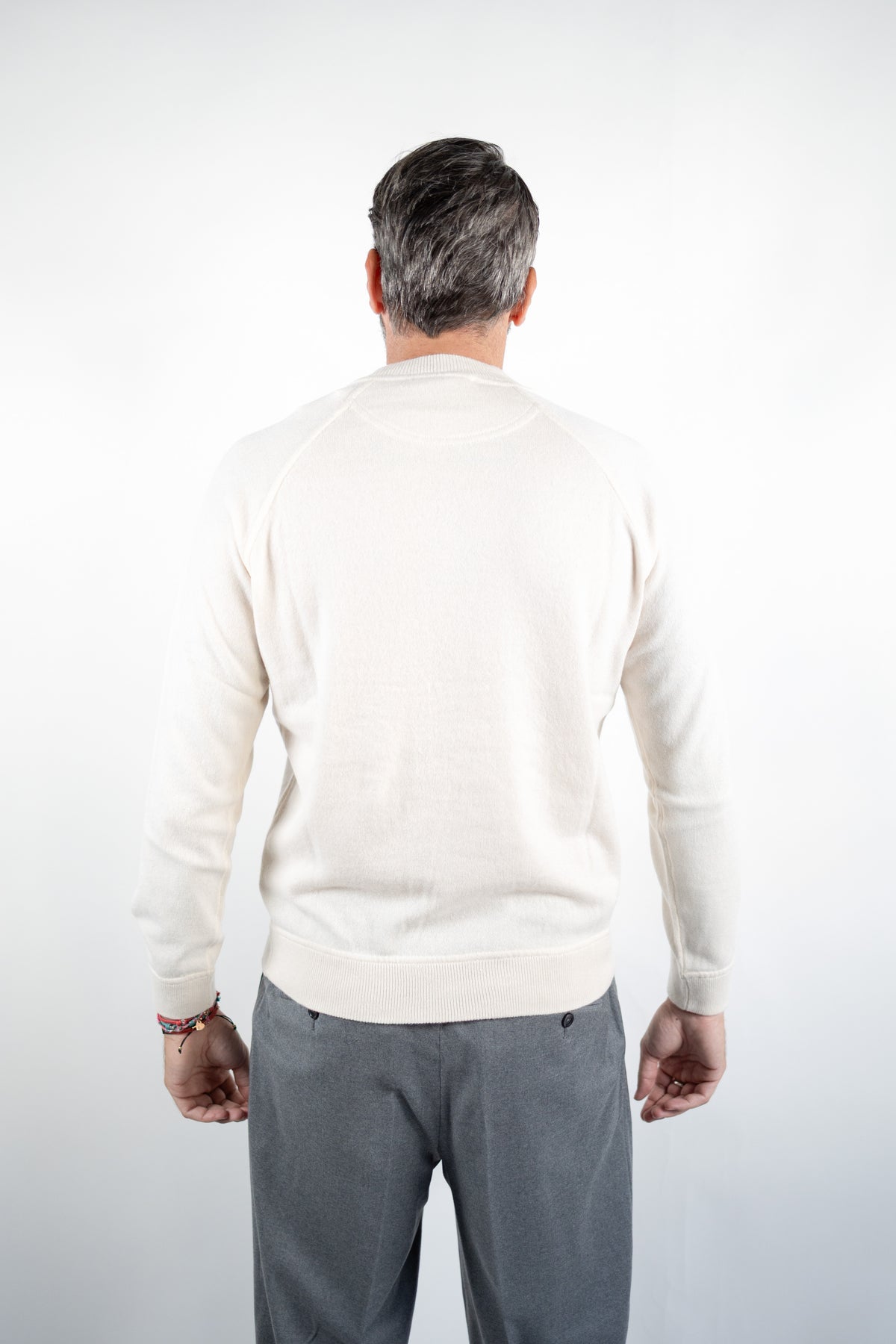GIROCOLLO TAGLIO FELPA MANICA RAGLAN 100% CASHMERE NATURALE DELLA CIANA