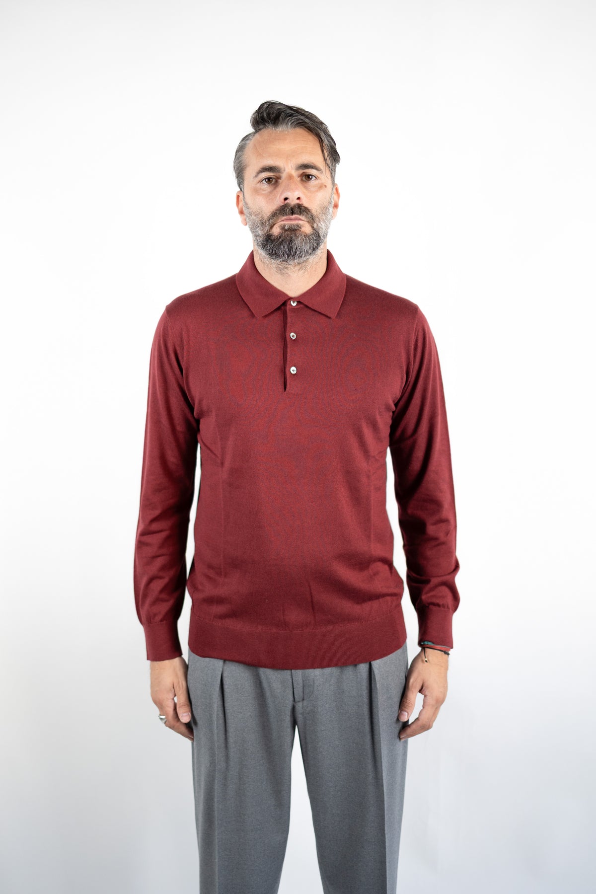 POLO SETA & CASHMERE BORDEAUX DELLA CIANA