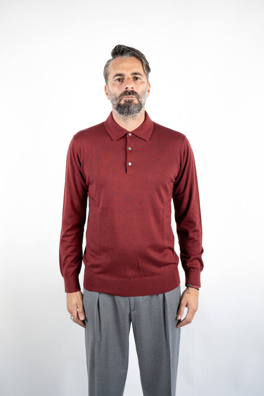 POLO SETA & CASHMERE BORDEAUX DELLA CIANA
