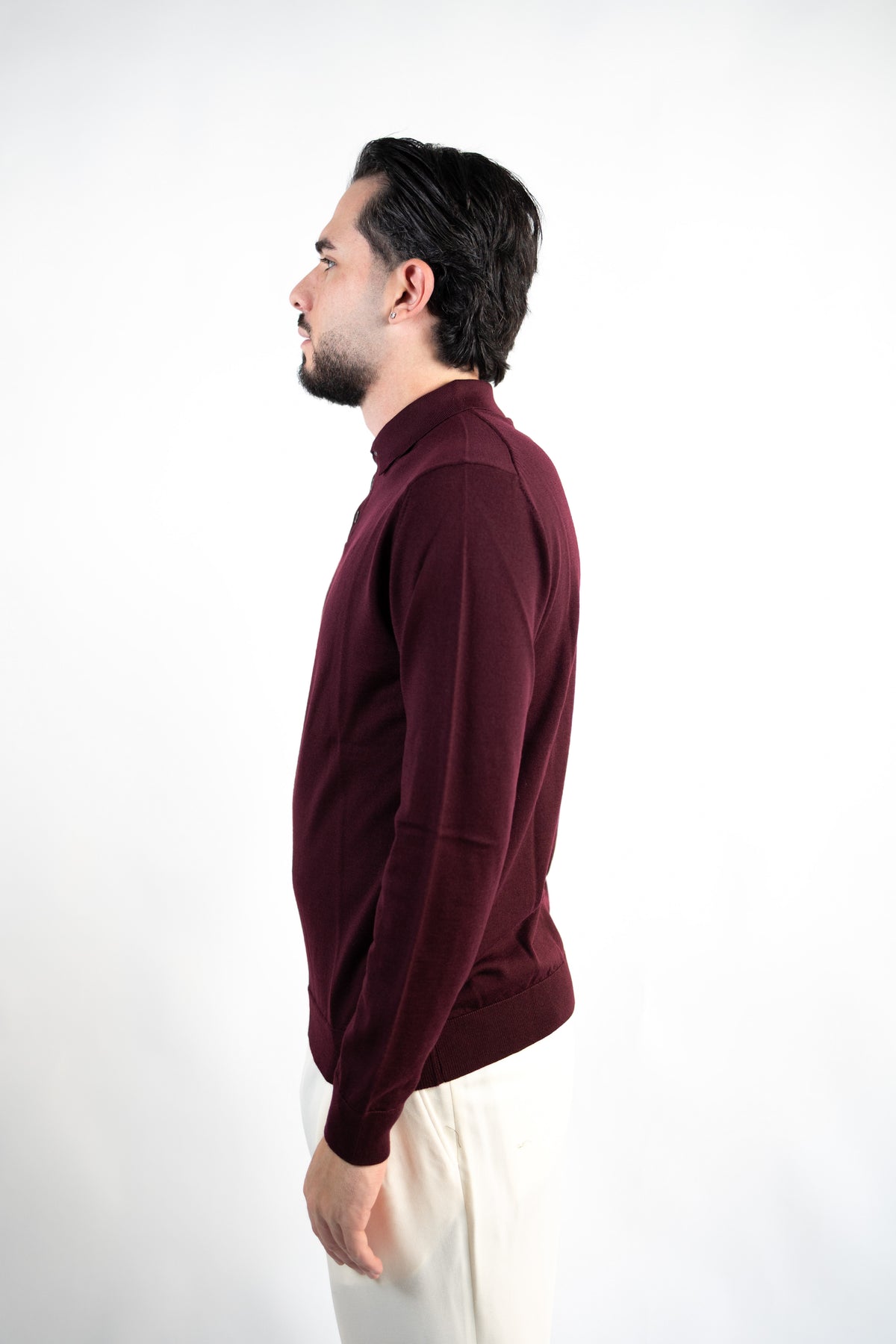 POLO CON BOTTONI IN LANA MERINO EXTRAFINE DANIELE FIESOLI