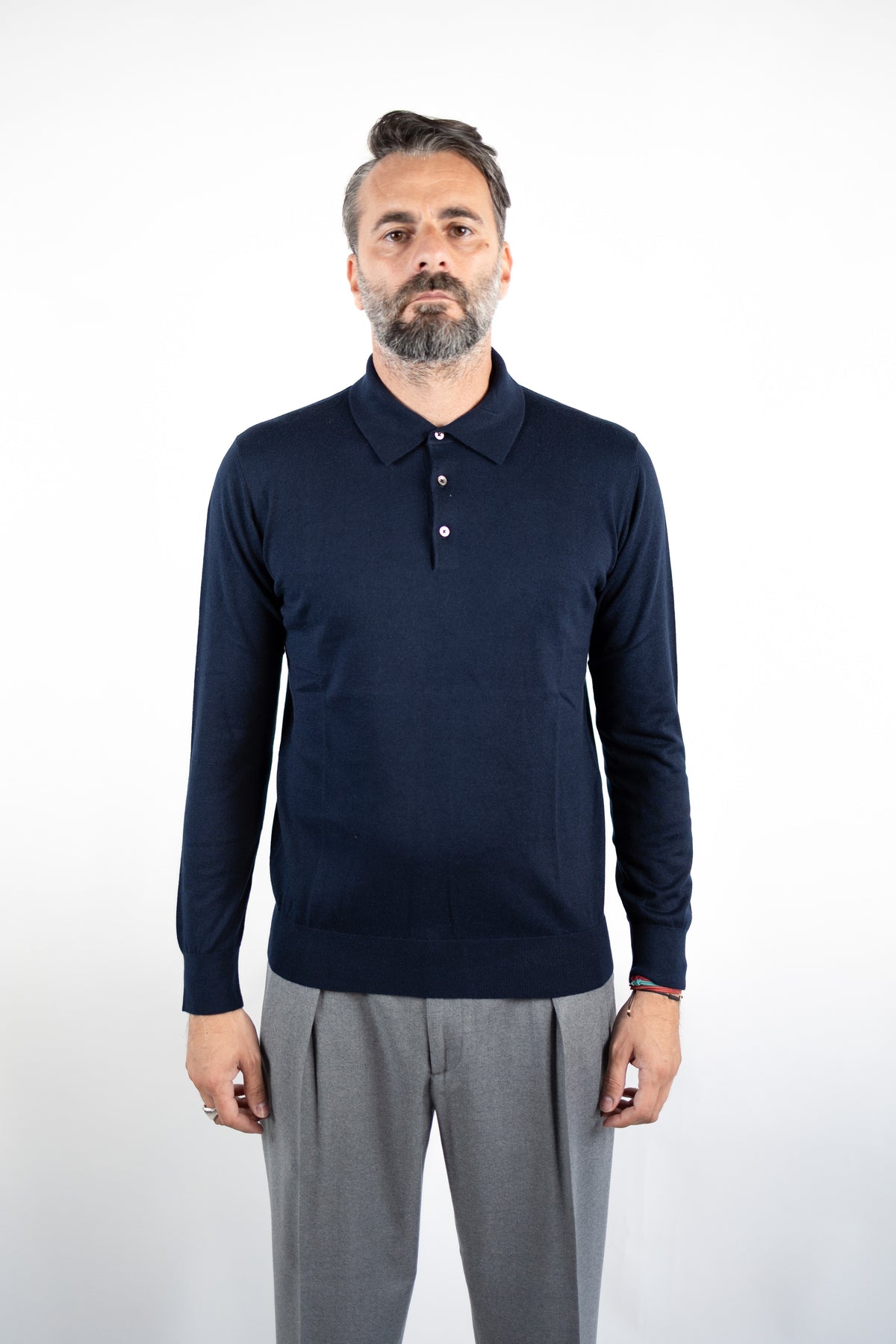 POLO SETA & CASHMERE BLU NAVY DELLA CIANA