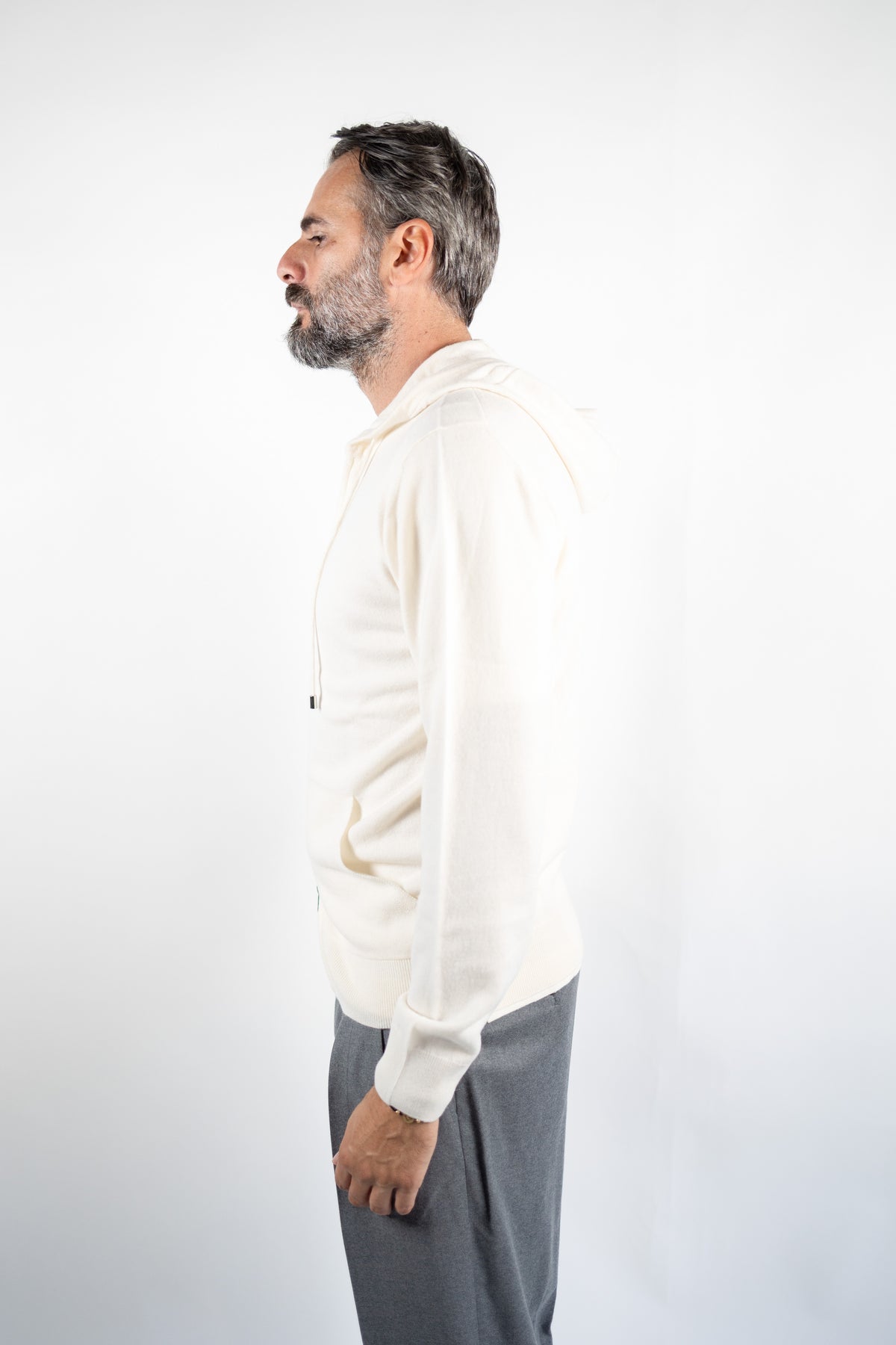 MAGLIA CAPPUCCIO LANA & CASHMERE NATURALE DELLA CIANA