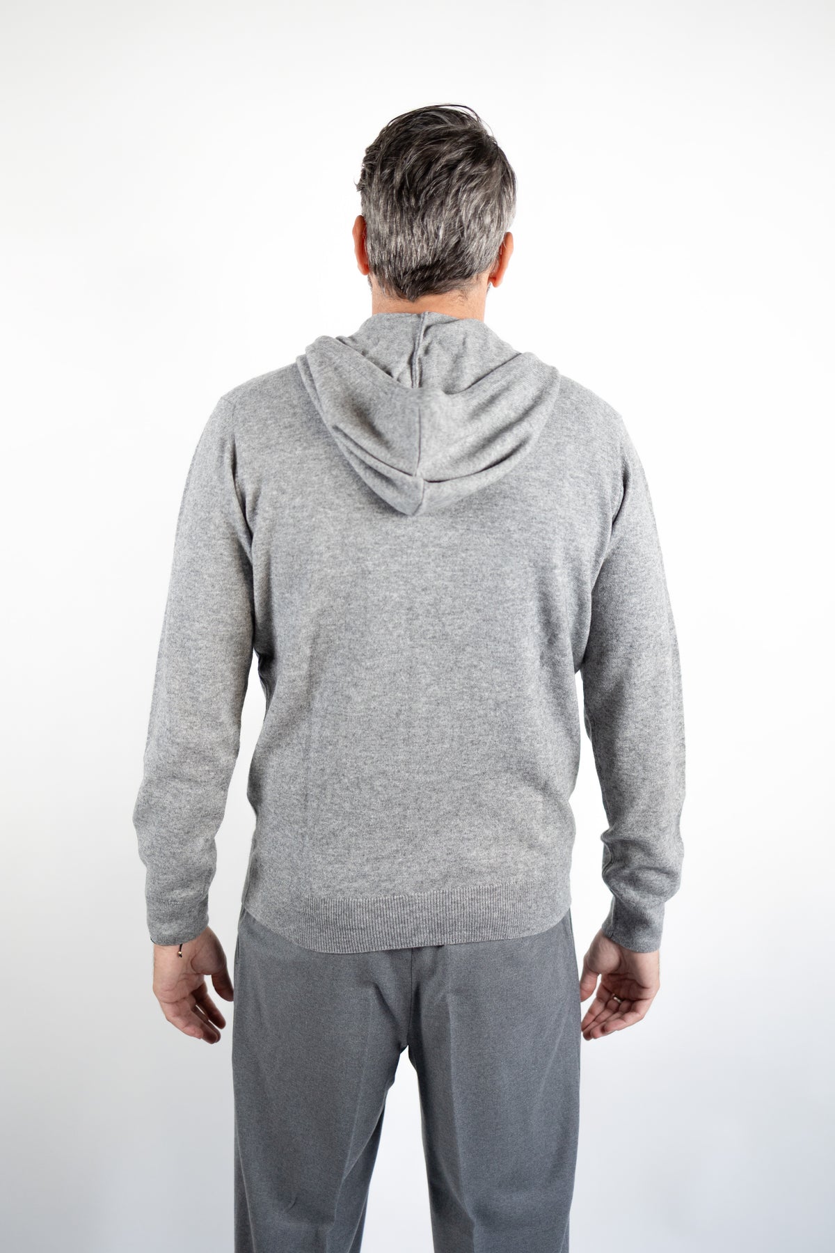 MAGLIA CAPPUCCIO LANA & CASHMERE GRIGIO MEDIO DELLA CIANA