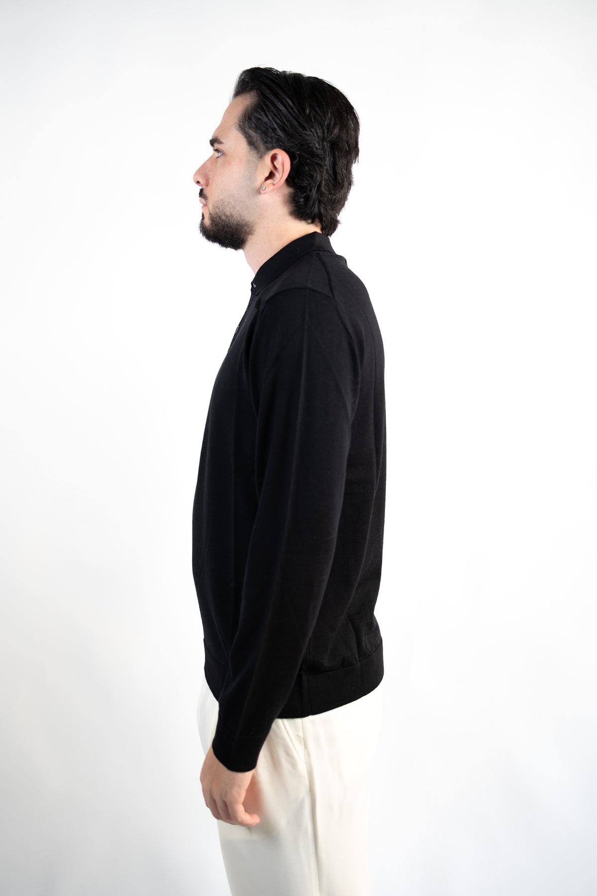 POLO CON BOTTONI IN LANA MERINO EXTRAFINE  DANIELE FIESOLI