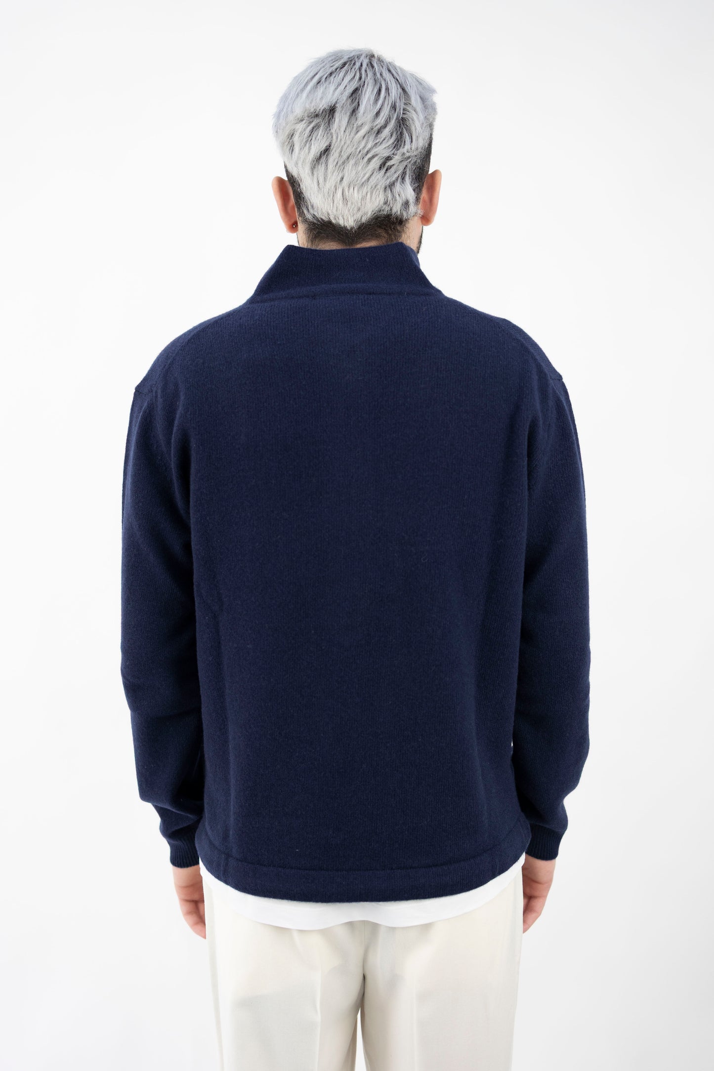 LUPETTO CON ZIP BLU NOTTE DF0041 023 DANIELE FIESOLI