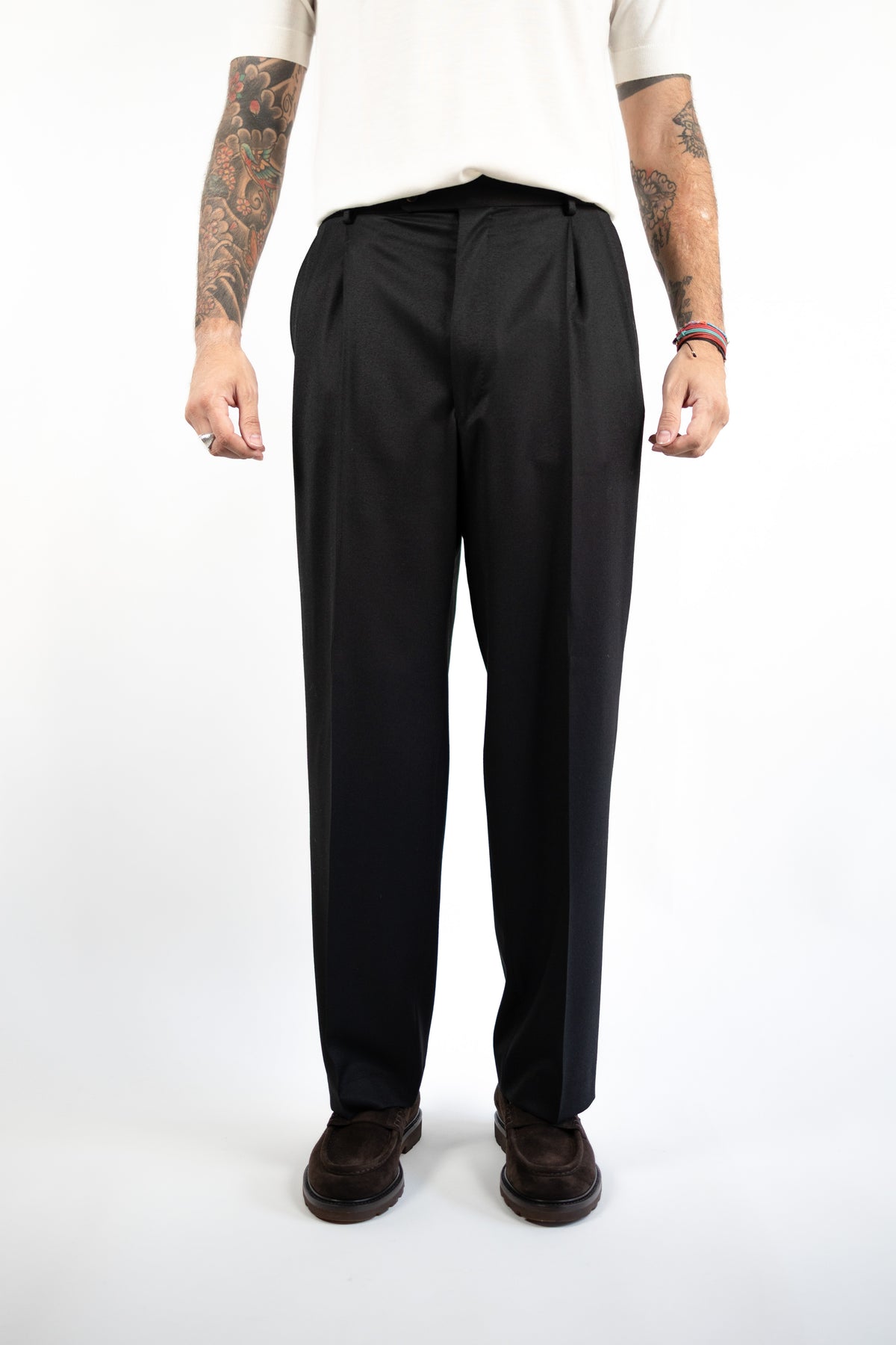 PANTALONE DOPPIA PINCES GAMBA LARGA GABRIELE PASINI