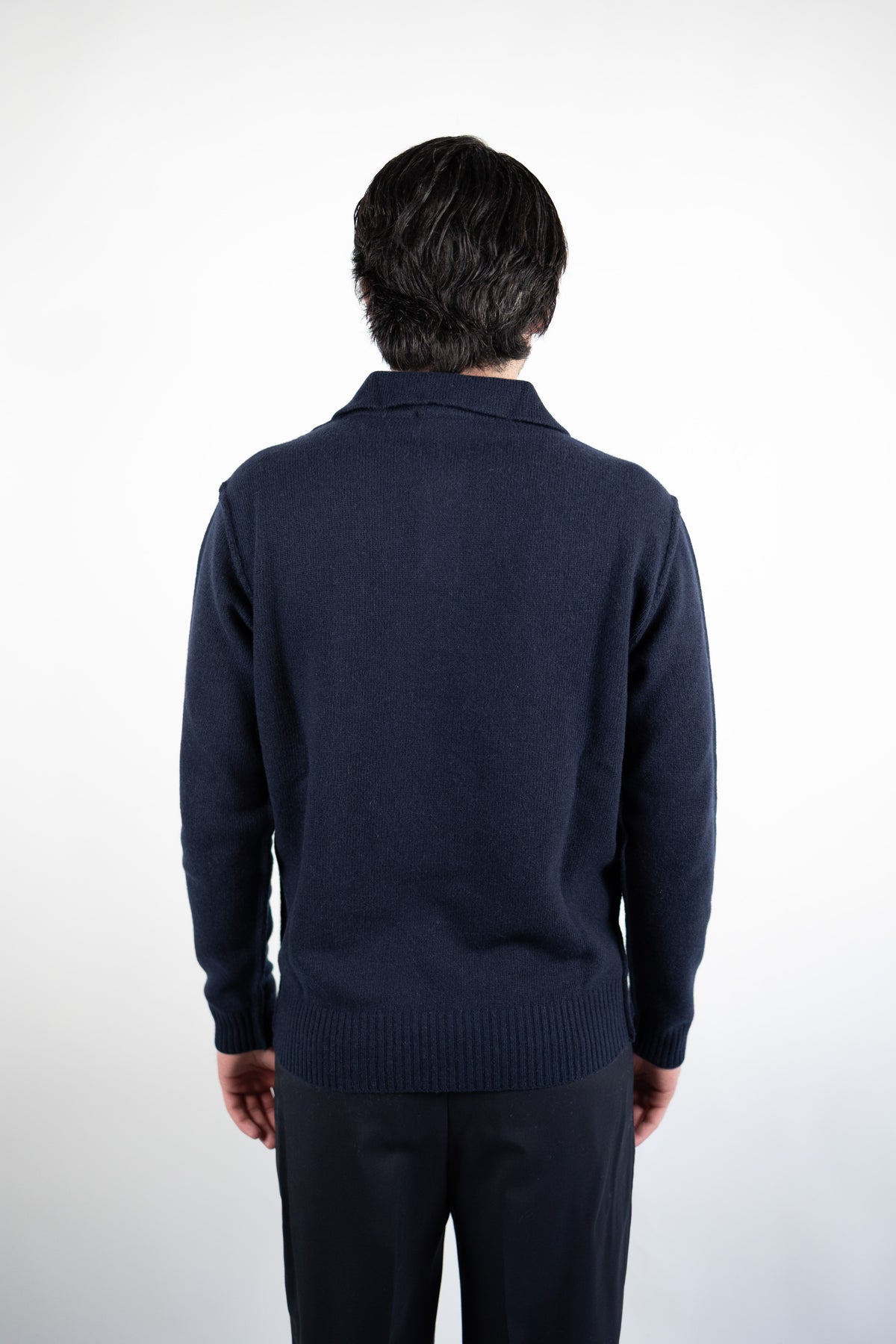 POLO RASATA IN LANA & CASHMERE BLU DANIELE FIESOLI