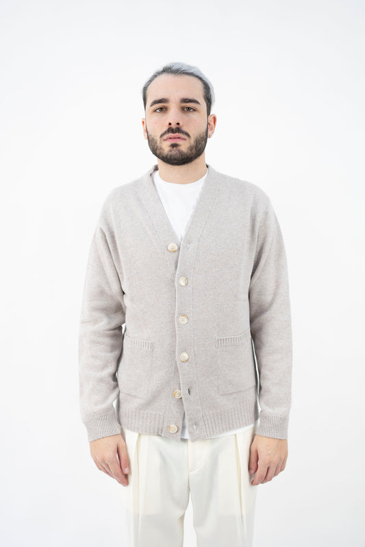 CARDIGAN IN LANA&CASHMERE GRIGIO DF0071 010 DANIELE FIESOLI