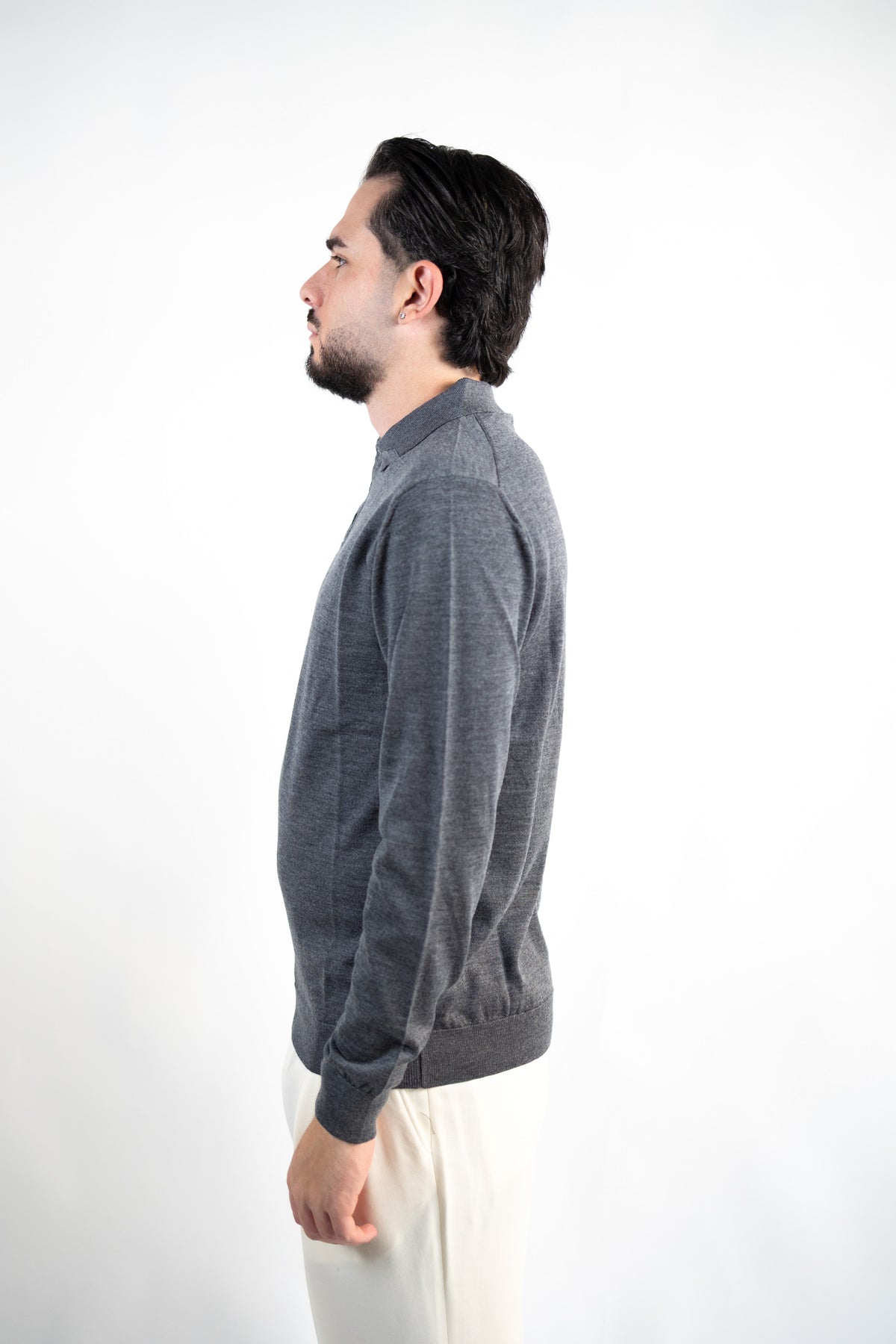 POLO CON BOTTONI IN LANA MERINO EXTRAFINE  DANIELE FIESOLI