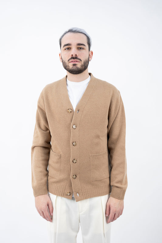 CARDIGAN IN LANA&CASHMERE CAMMELLO DF0071 035 DANIELE FIESOLI