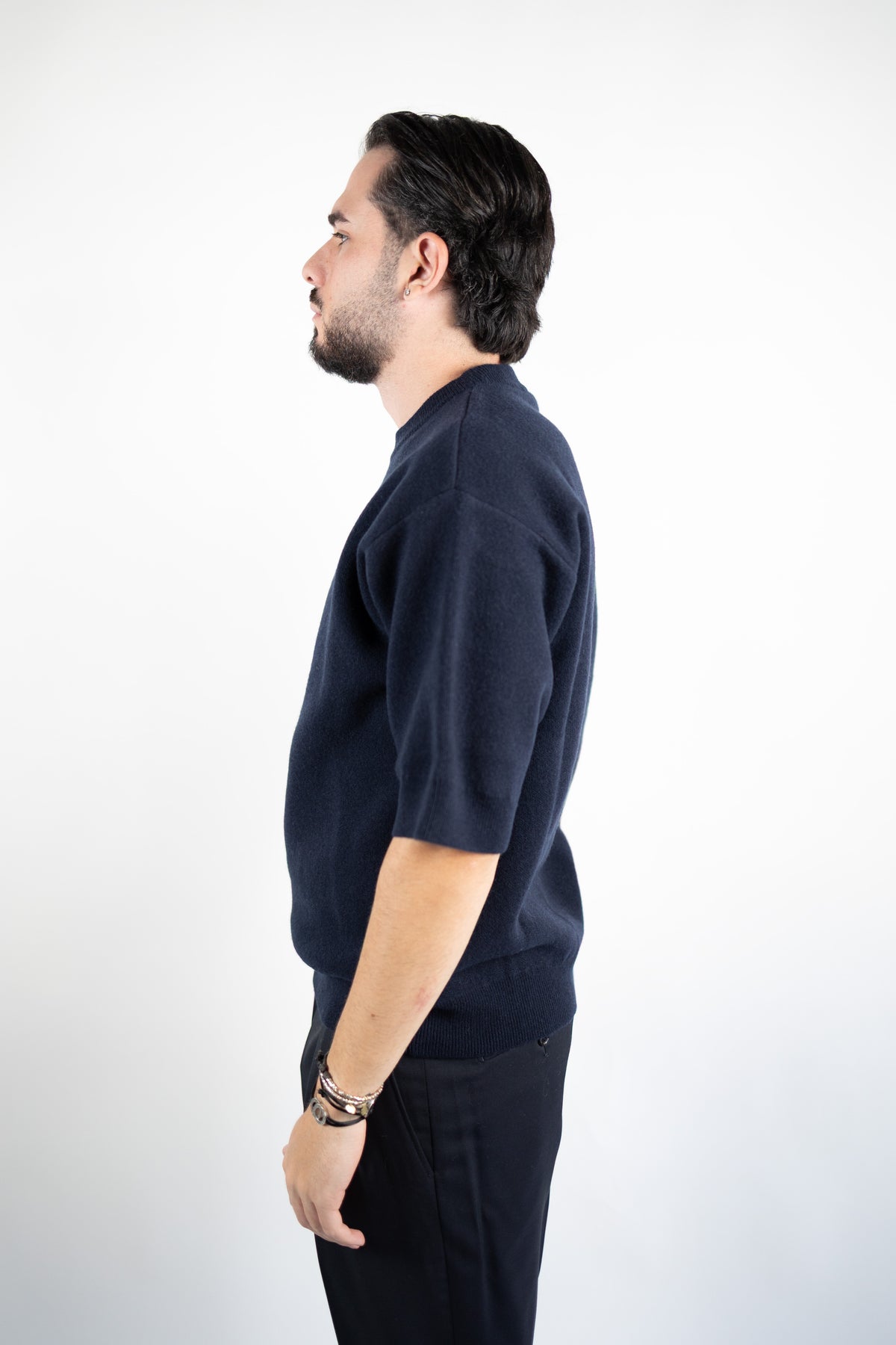 MAGLIA GIROCOLLO MEZZA MANICA BLU  DANIELE FIESOLI
