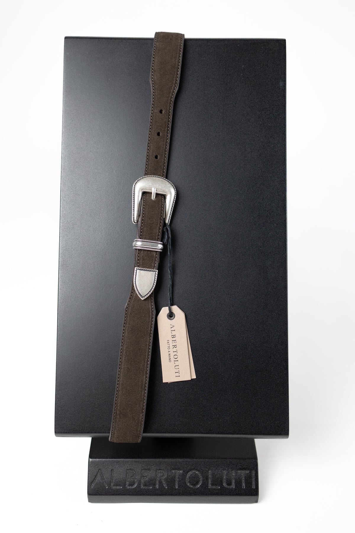CINTURA WESTERN IN SUEDE MORO ALBERTO LUTI