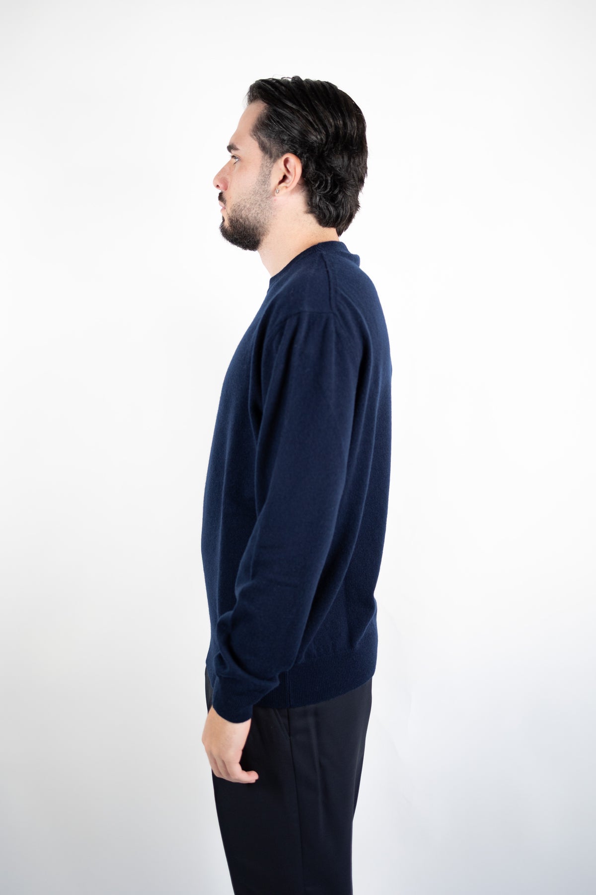 MAGLIA GIROCOLLO IN CASHMERE BLU DANIELE FIESOLI