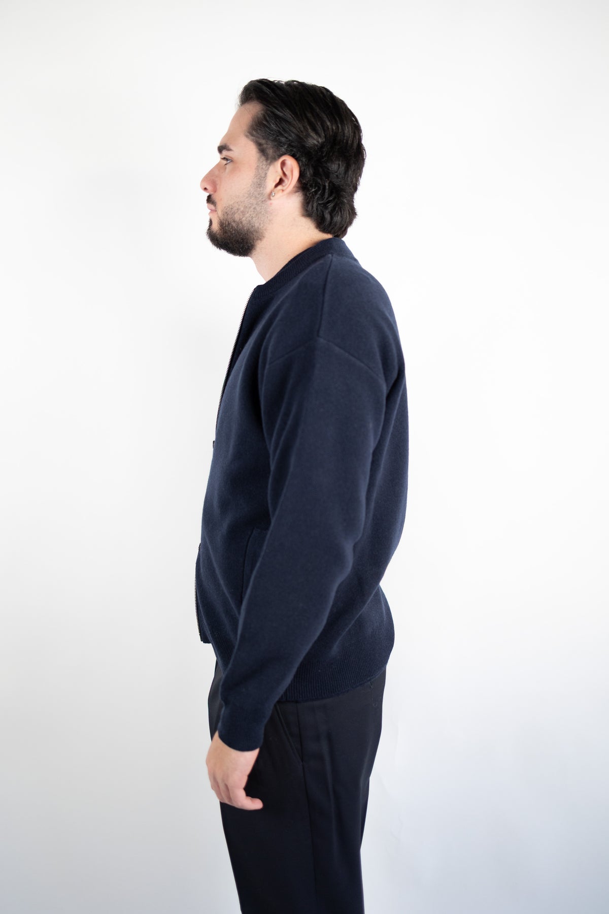 BOMBER IN LANA & CASHMERE BLEND  BLU DANIELE FIESOLI
