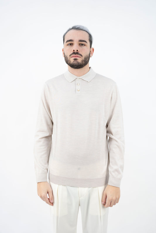 POLO IN LANA EXTRAFINE CREMA DF0026 09 DANIELE FIESOLI