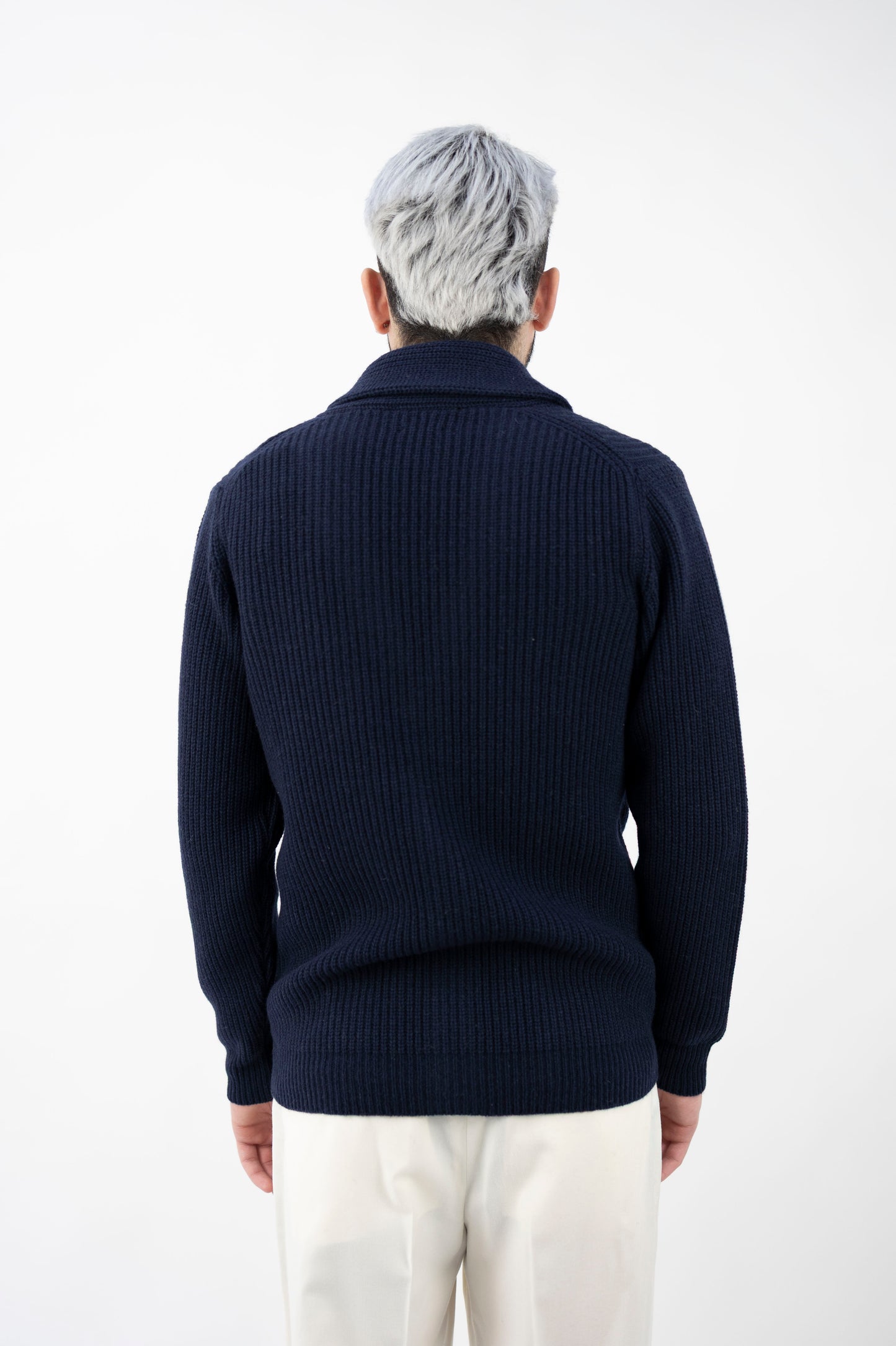CARDIGAN IN LANA BLU DF0084 023 DANIELE FIESOLI