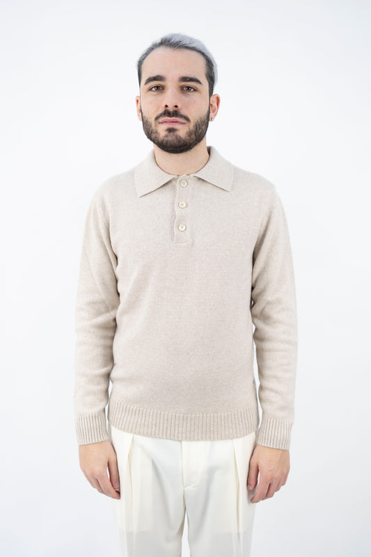 POLO IN CASHMERE SABBIA WS3373 036 DANIELE FIESOLI