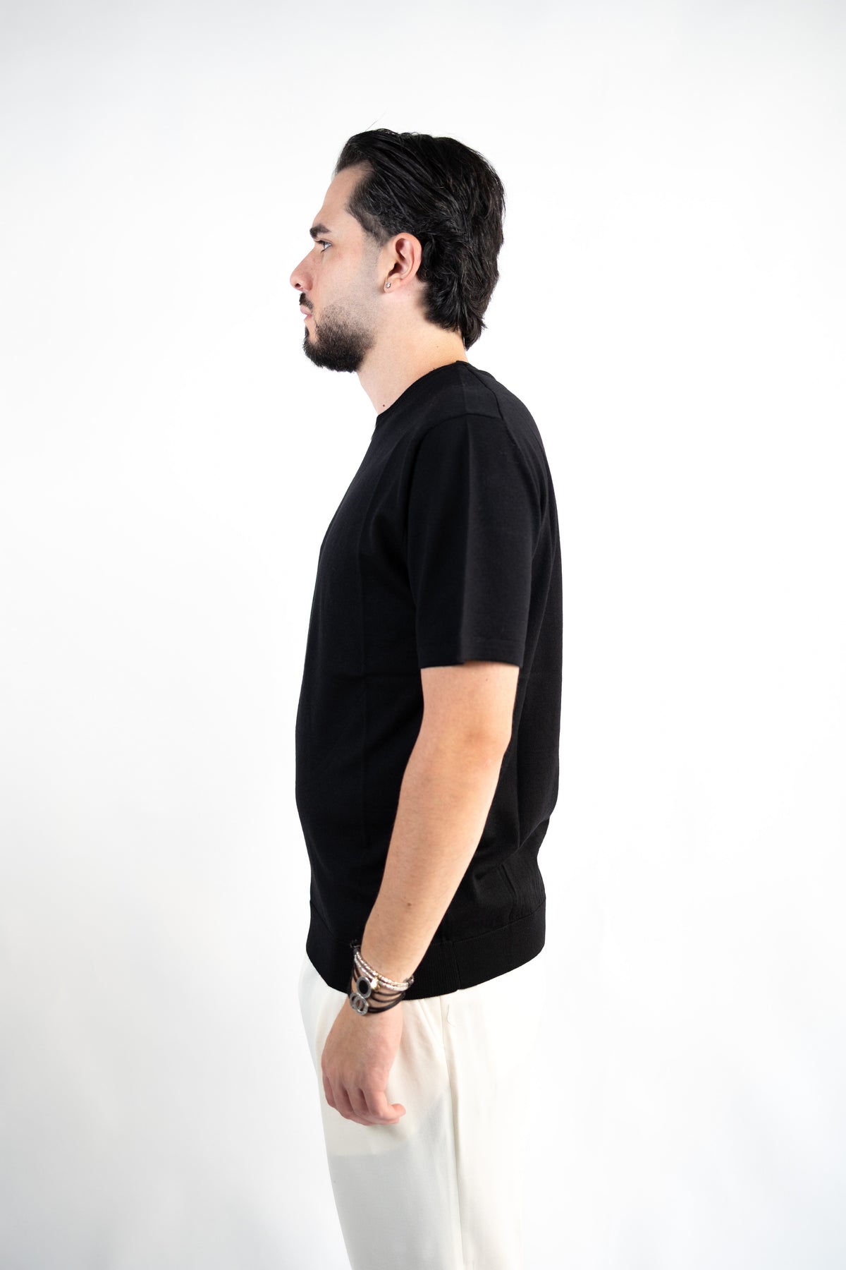 MAGLIA GIROCOLLO CON MANICHE CORTE IN LANA EXTRAFINE  DANIELE FIESOLI