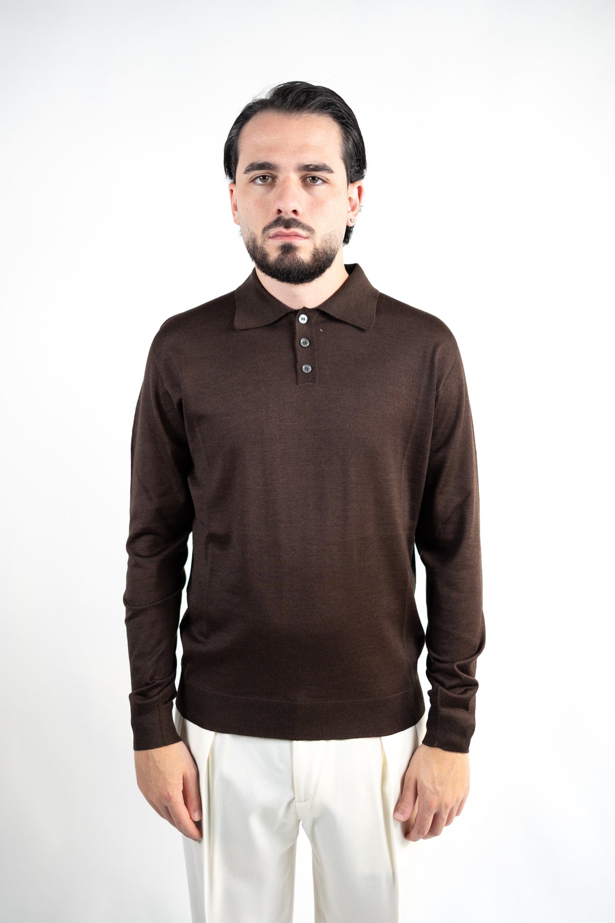 POLO IN LANA MERINO EXTRAFINE & SETA DANIELE FIESOLI