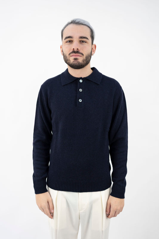 POLO IN CASHMERE  BLU WS3373 023 DANIELE FIESOLI