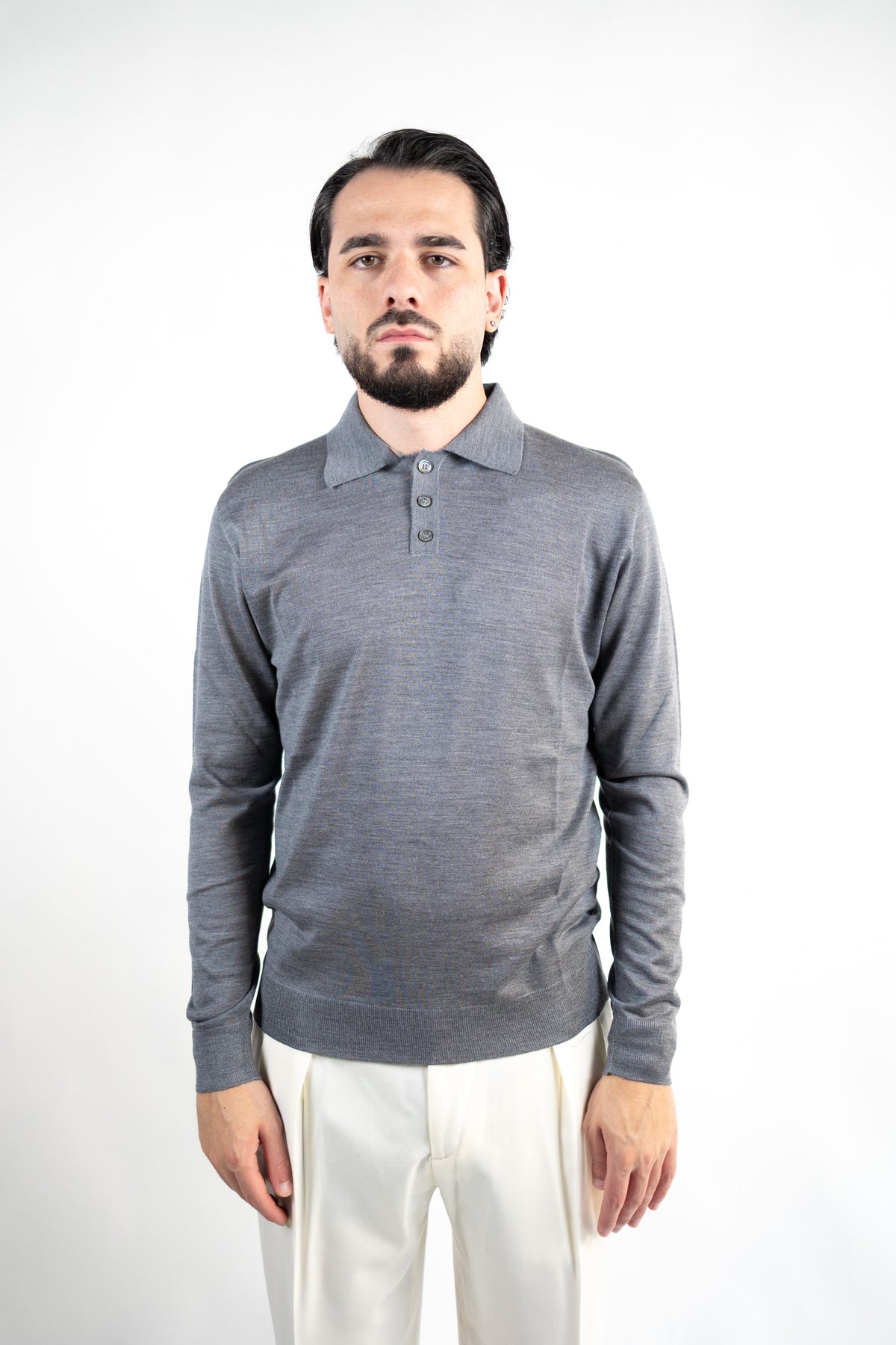 POLO IN LANA MERINO EXTRAFINE & SETA  DANIELE FIESOLI