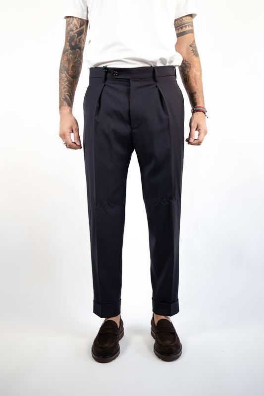 PANTALONE CHIAIA FRESCO LANA NAVY BERWICH