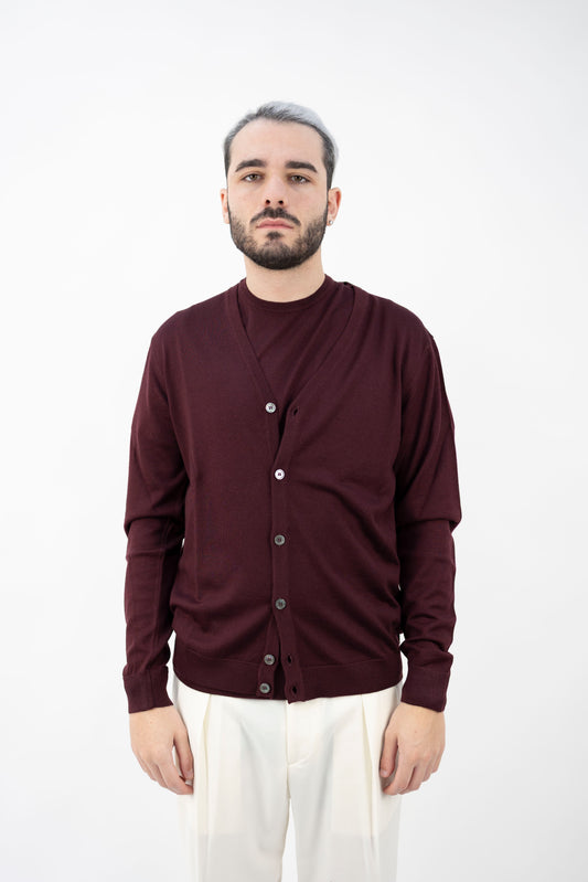 CARDIGAN IN LANA VINO DF0024 053 DANIELE FIESOLI