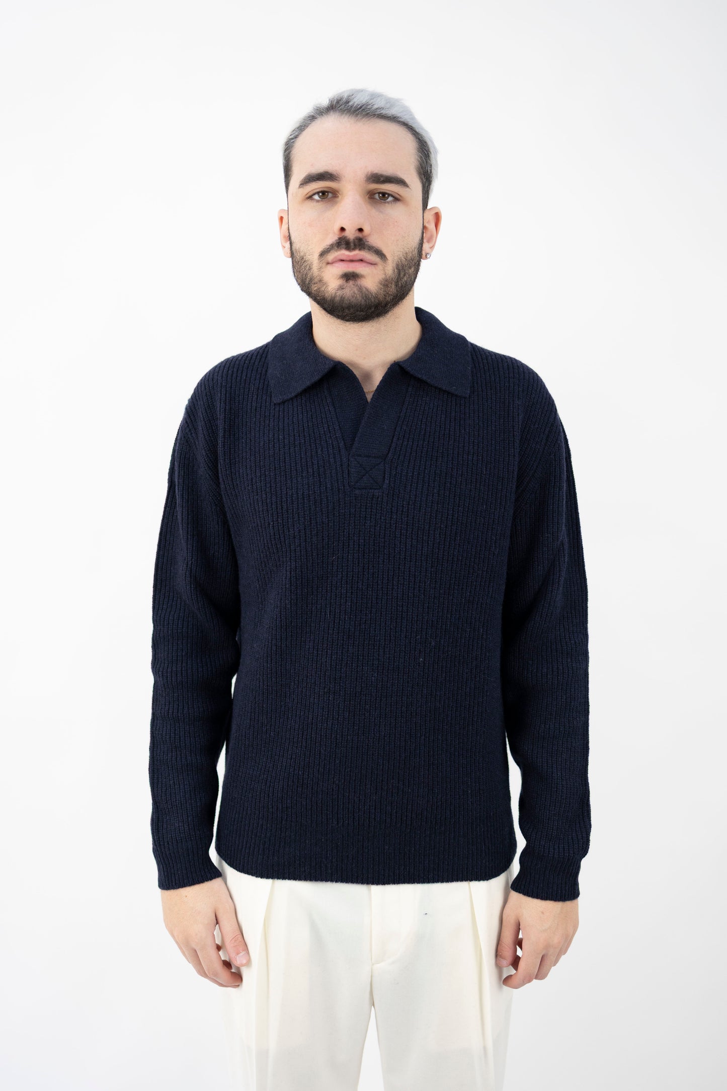 POLO SKIPPER CASHMERE  BLU WS3391 023 DANIELE FIESOLI