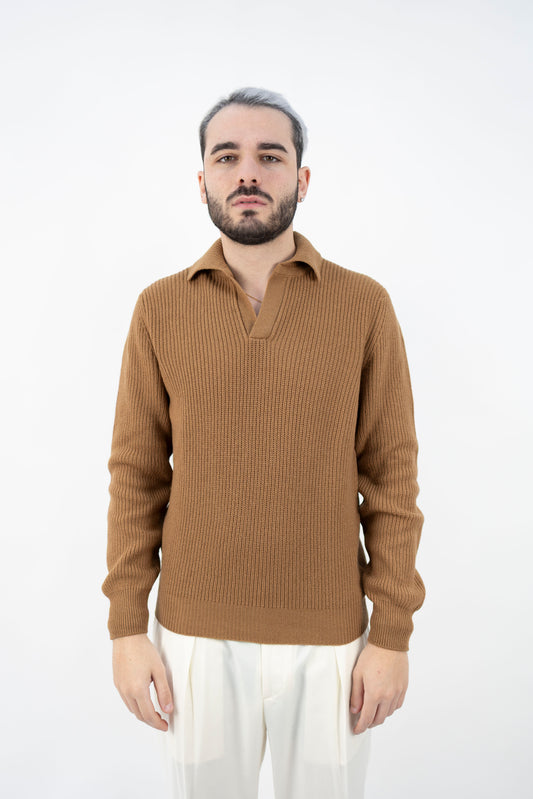 POLO SKIPPER IN LANA CAMMELLO 23163/25067 149 GRAN SASSO