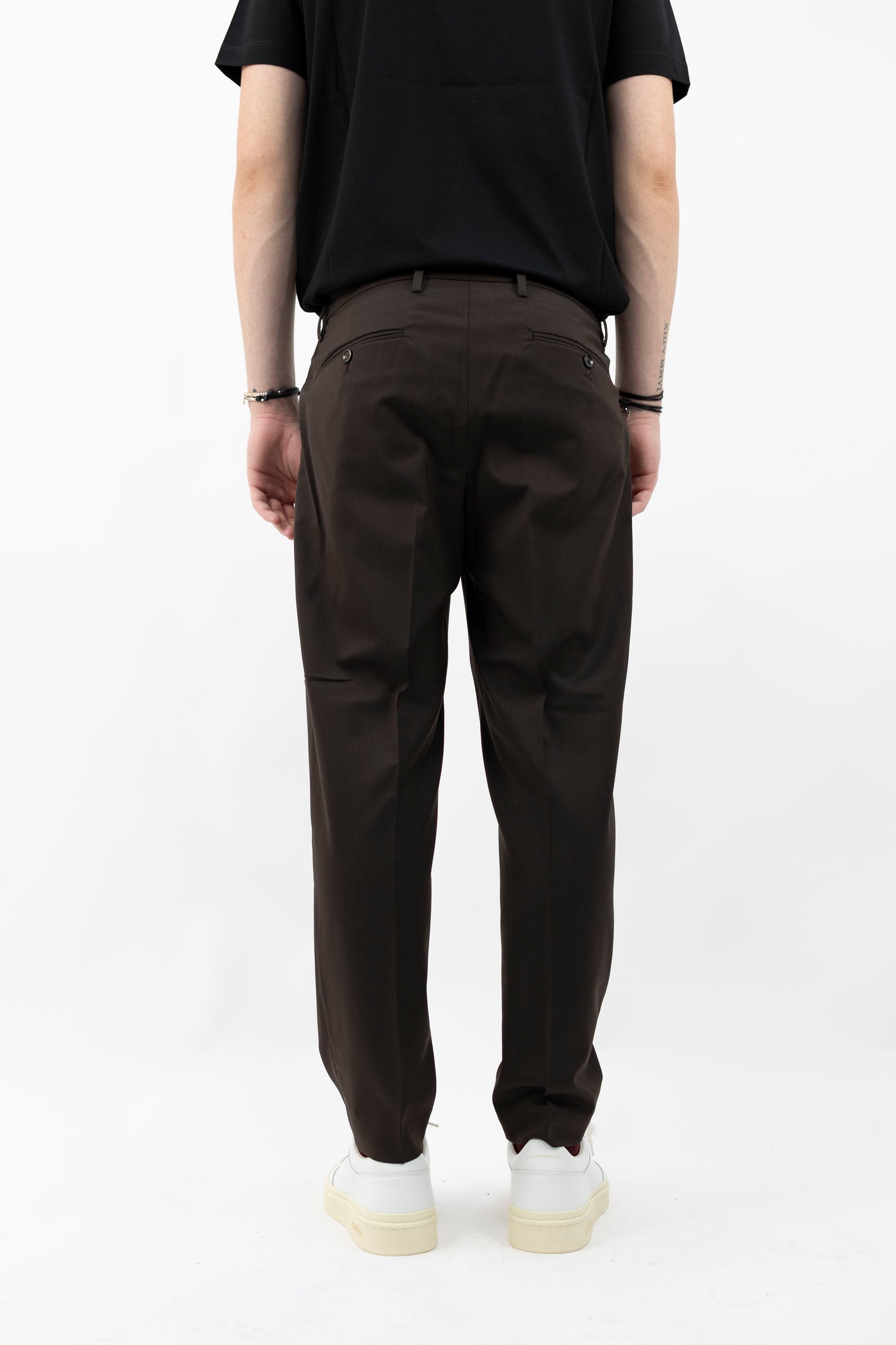PANTALONE FRESCO LANA MARRONE PORTOBELLOSQD 400100 146 Quattro decimi BY Briglia
