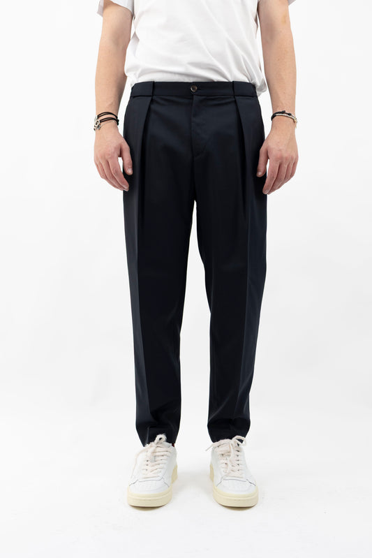 PANTALONE IN FRESCO LANA NAVY PORTOBELLOSQD 400100 011  Quattro decimi BY Briglia
