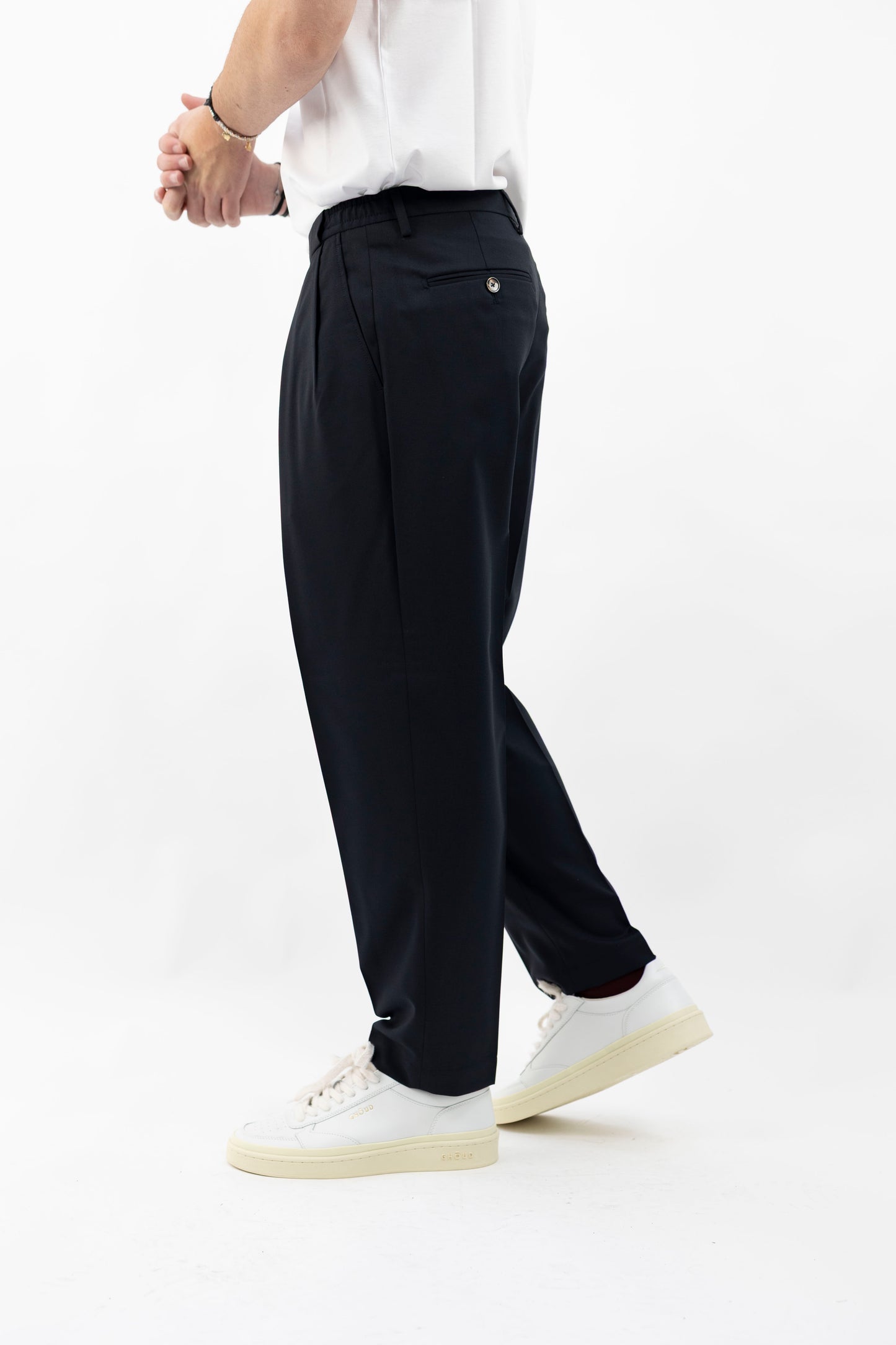 PANTALONE IN FRESCO LANA NAVY PORTOBELLOSQD 400100 011  Quattro decimi BY Briglia