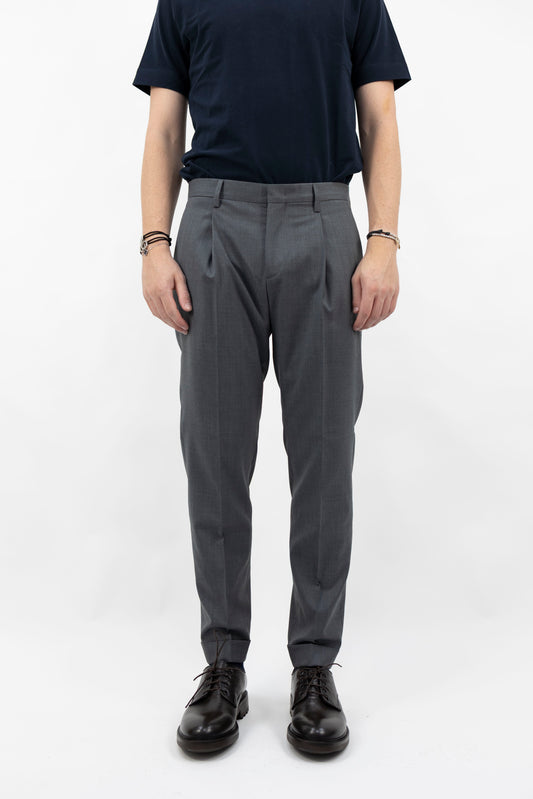 PANTALONE GRIGIO FRESCO LANA TIBERIOSQD 400100 070 Quattro decimi BY Briglia