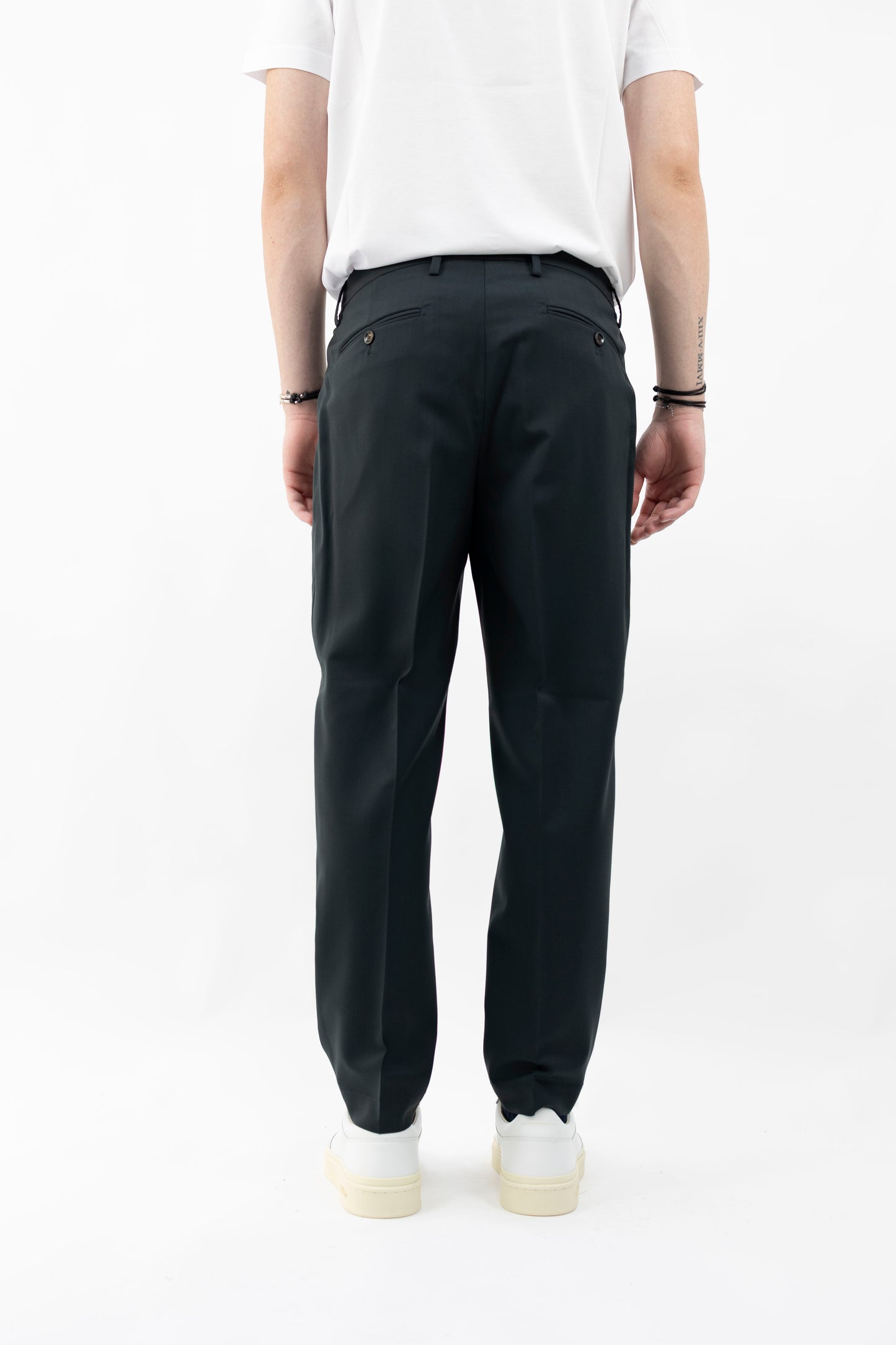 PANTALONE IN FRESCO LANA VERDE SCURO PORTOBELLOSQD 400100 192 Quattro decimi BY Briglia