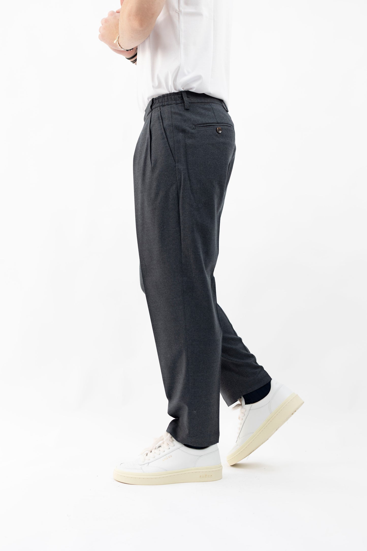 PANTALONE IN LANA GRIGIO PORTOBELLOSQD 400120 080 Quattro decimi BY Briglia