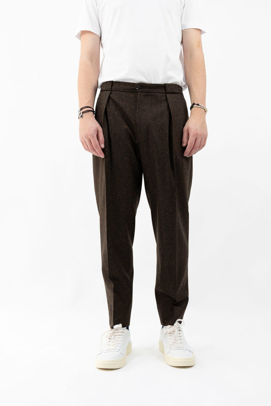 PANTALONE IN LANA TWEED PORTOBELLOSQD 400143 046 Quattro decimi BY Briglia