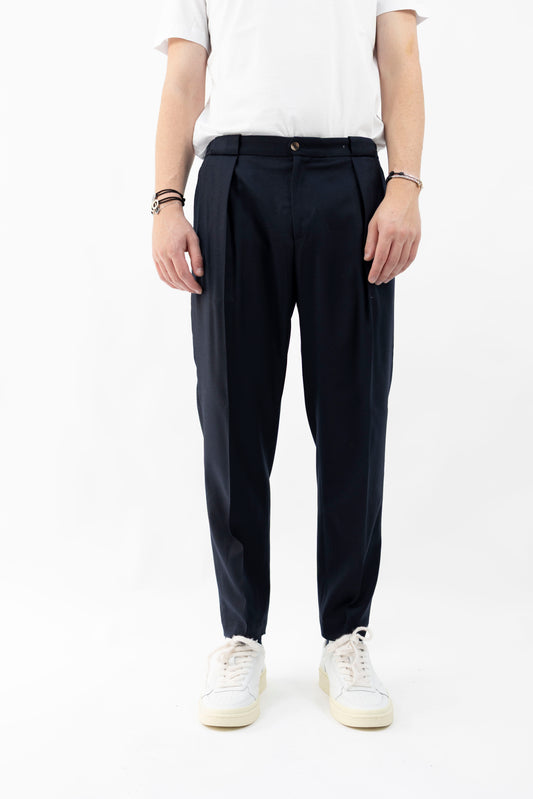 PANTALONE IN LANA NAVY PORTOBELLOSQD 400120 011 Quattro decimi BY Briglia