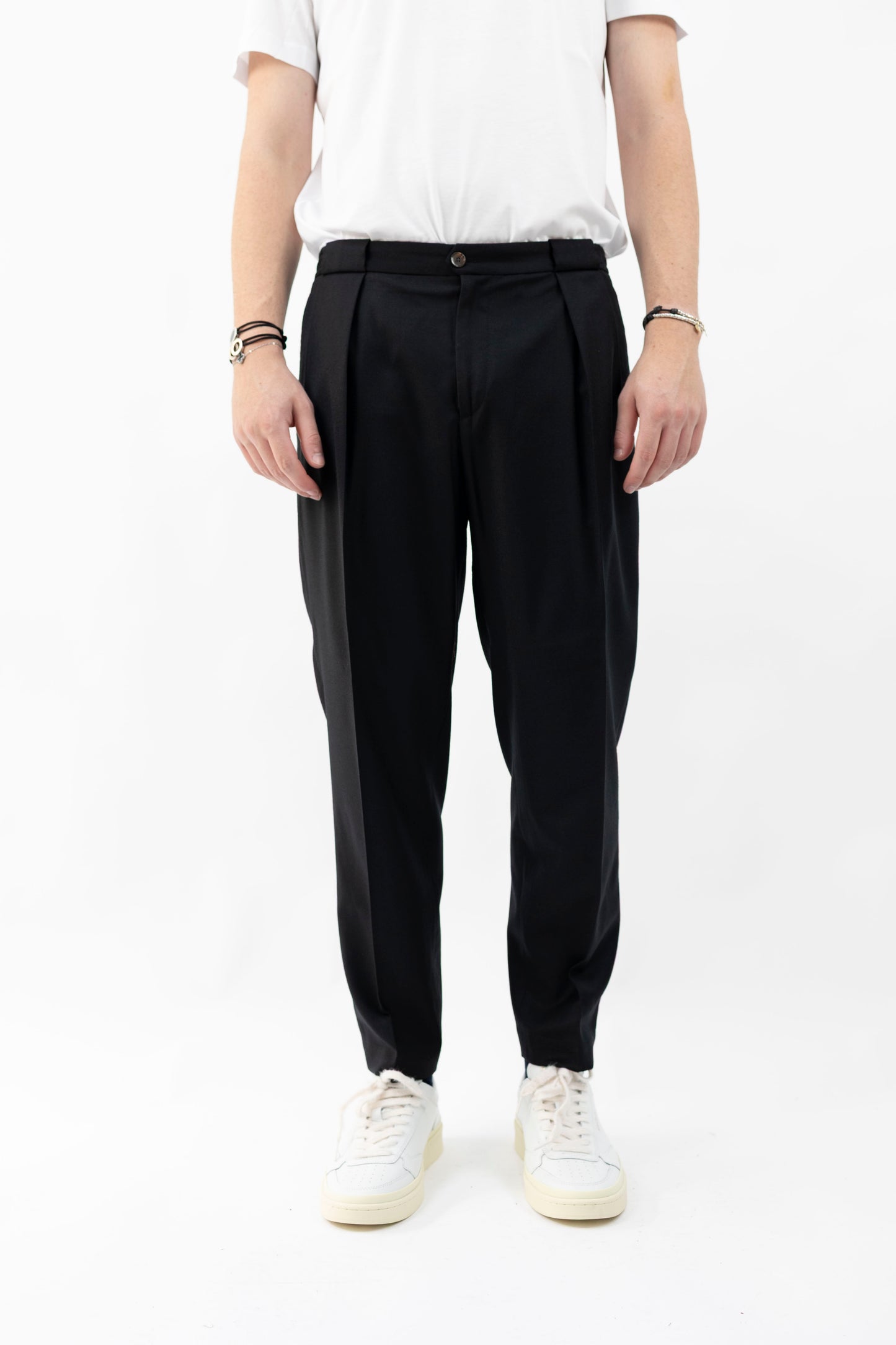 PANTALONE LANA NERO PORTOBELLOSQD 400120 010  Quattro decimi BY Briglia